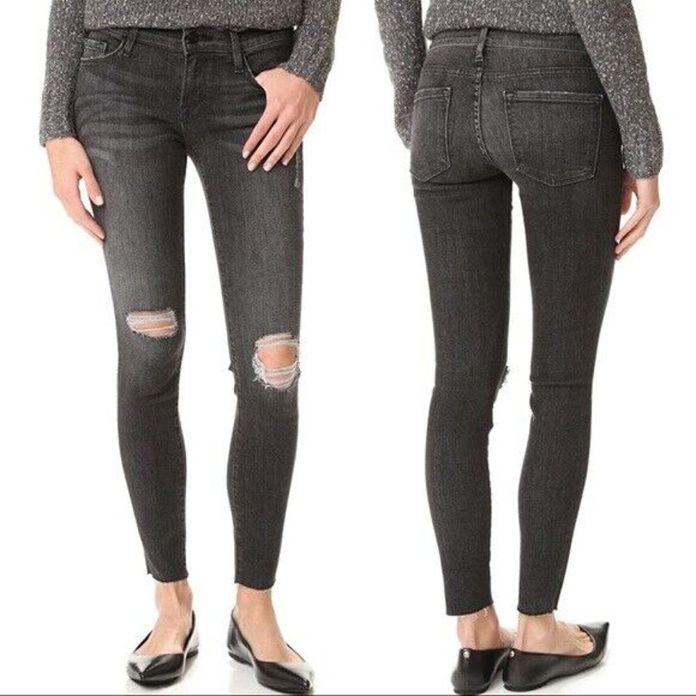 FRAME Denim the Le Skinny De Jeanne Jeans Mercer Distressed Size 25